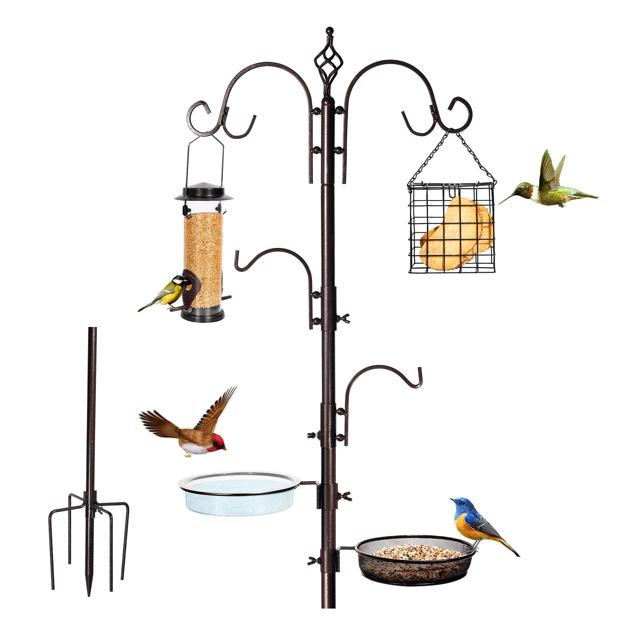 YINGYM full feeding station setup showing height and multiple feeders for easy birdwatching