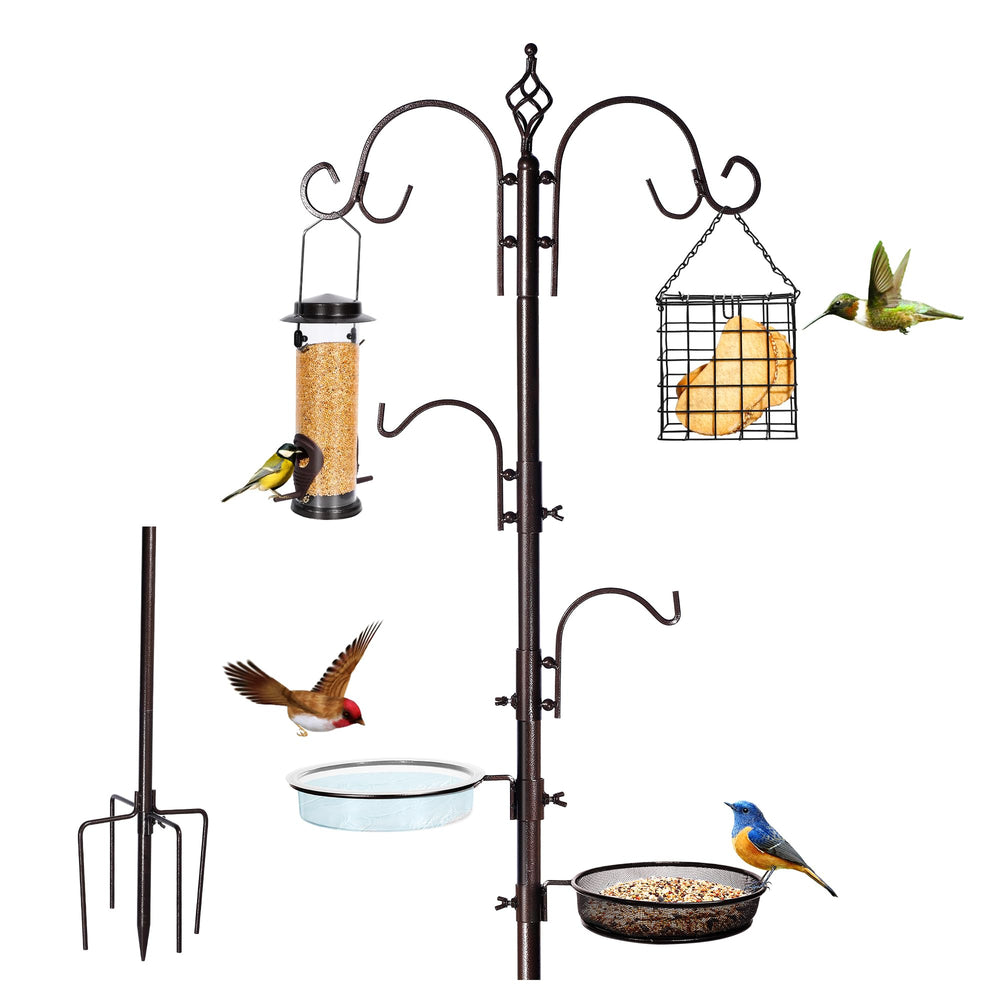 YINGYM full feeding station setup showing height and multiple feeders for easy birdwatching