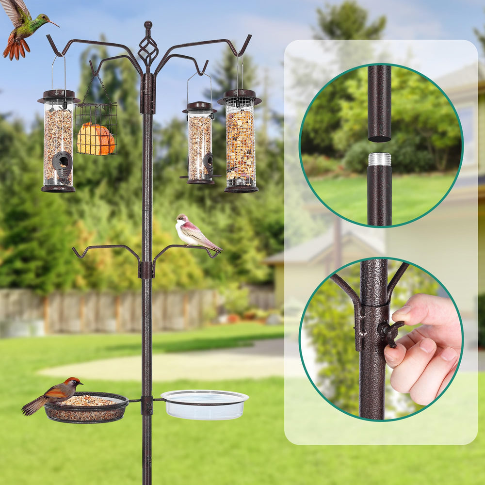 YINGYM feeding station in backyard with people birdwatching from patio