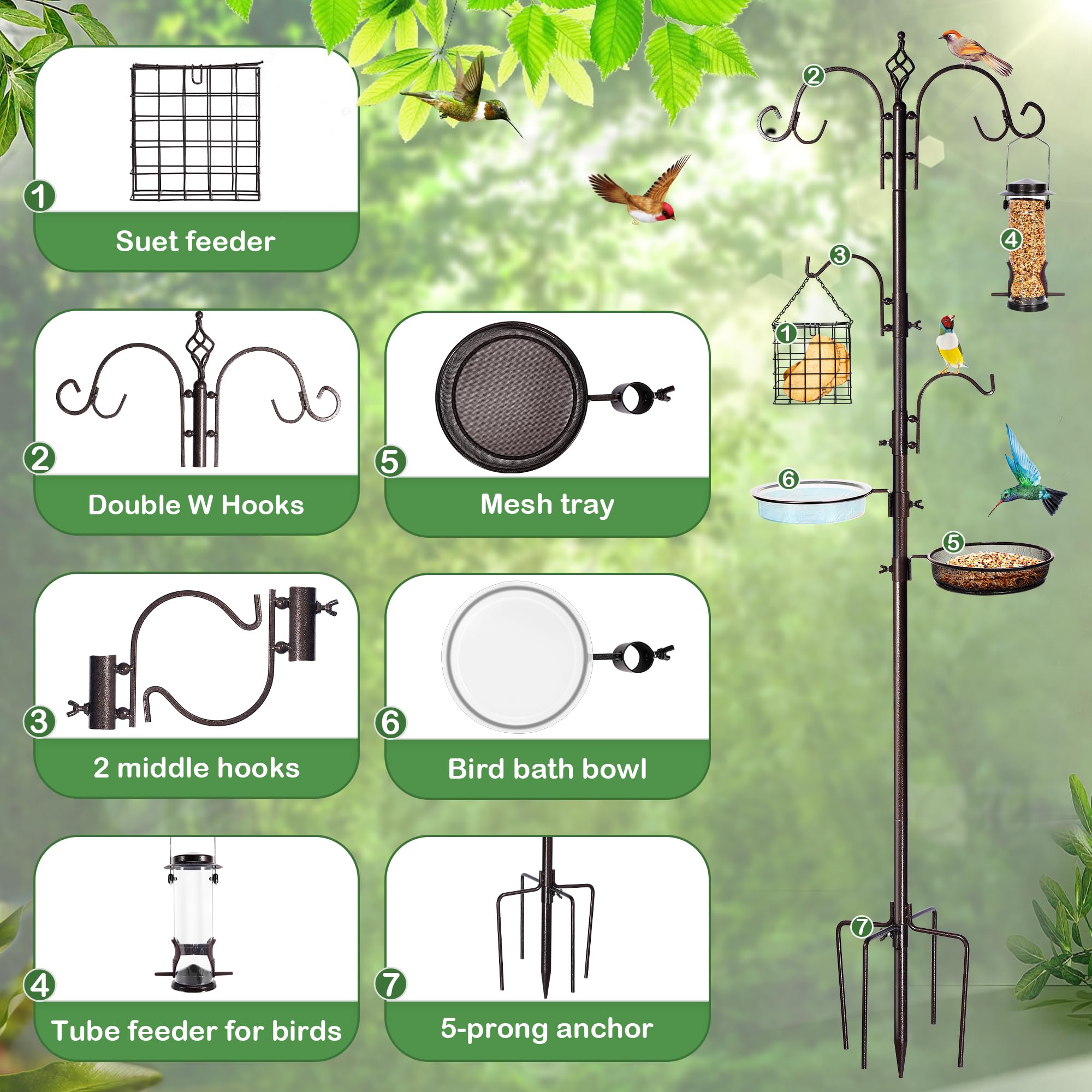 YINGYM mesh tray and water bowl display offering accessible feeding and drinking spots