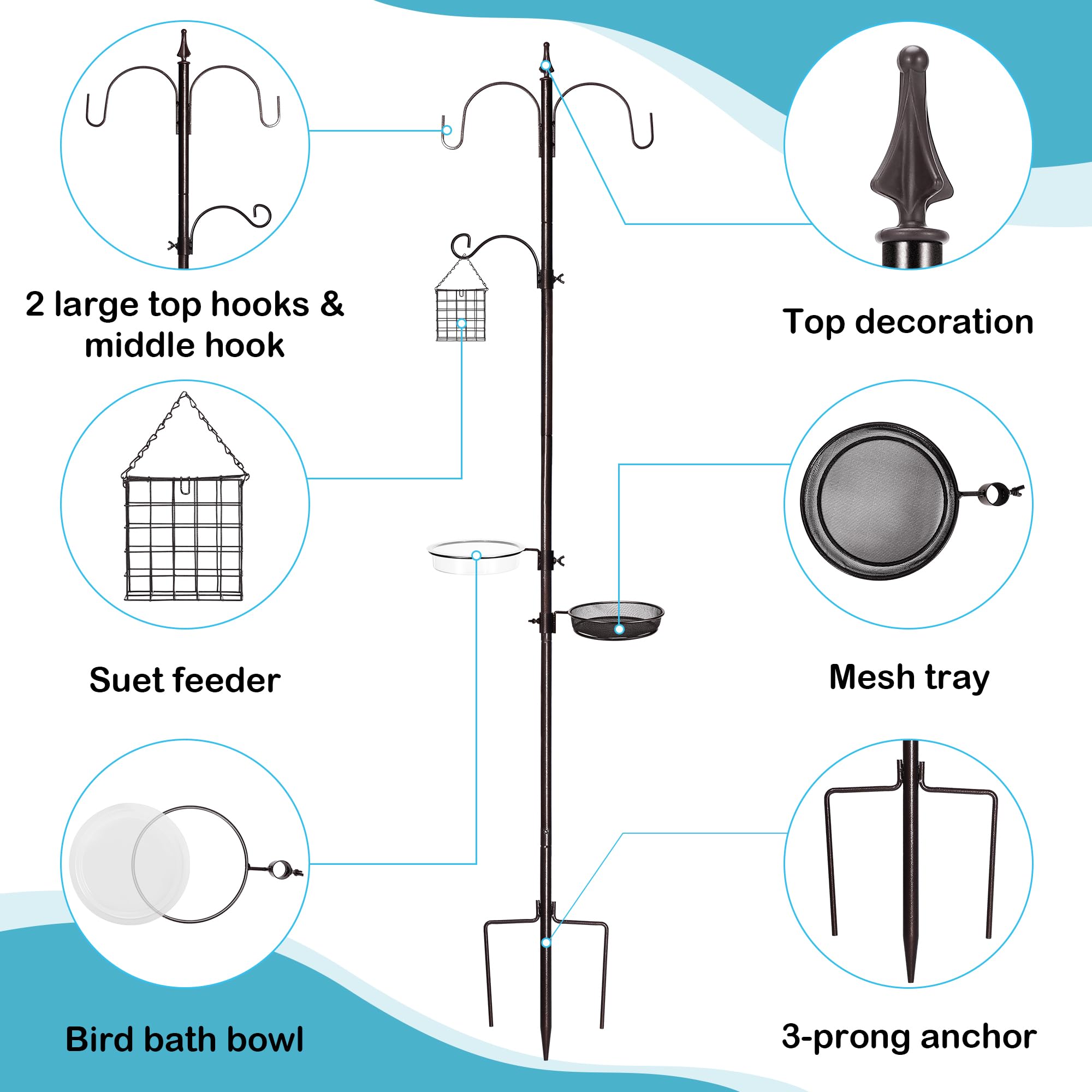 YINGYM three-prong anchor in soil demonstrating firm ground hold and wind resistance