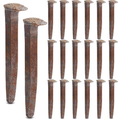 Yinkin front view of 20-piece spike pack showing rusted finish and quantity, durable supply