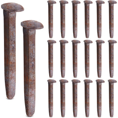 Yinkin front view of 20-pack spikes showing rustic patina and ready-to-use bulk
