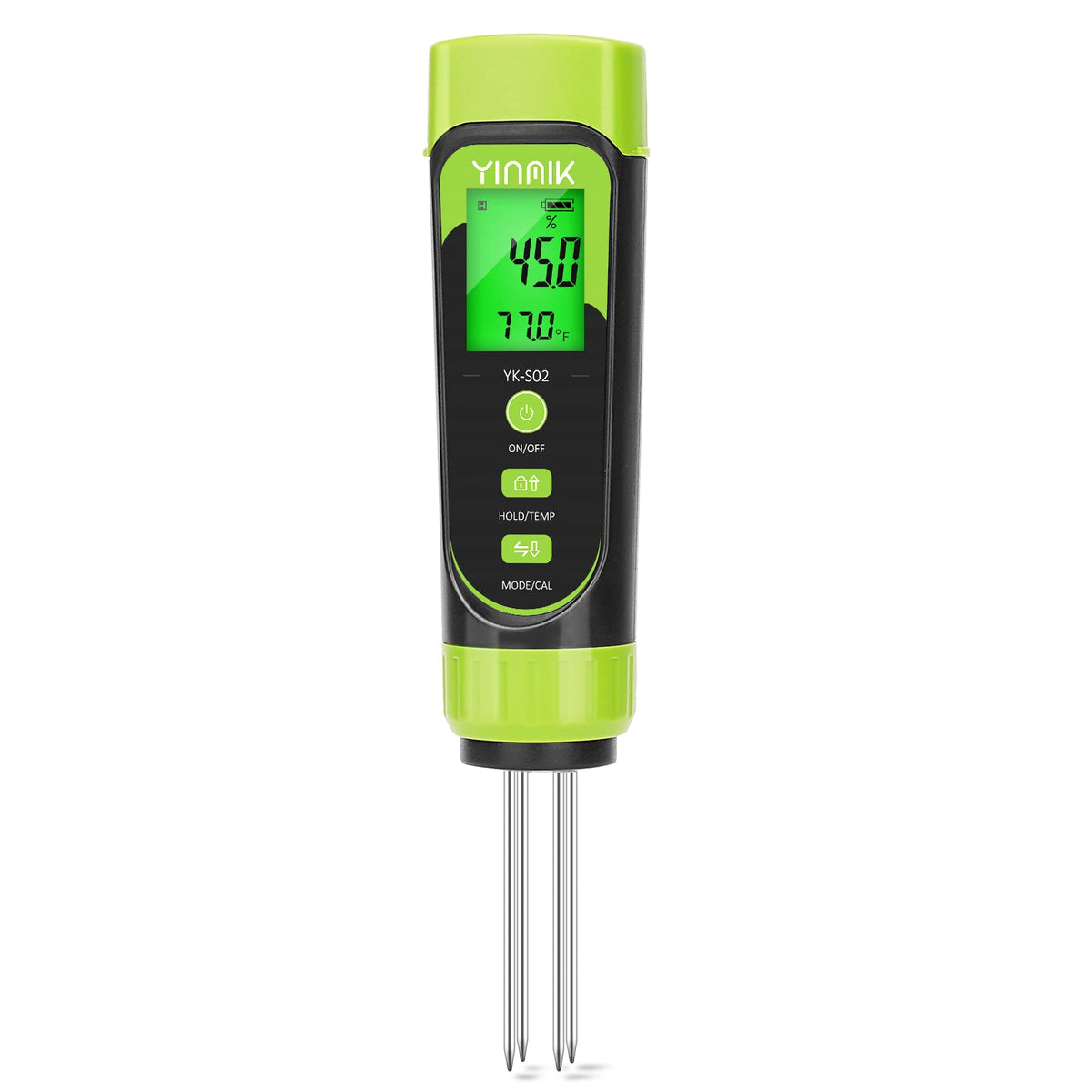 YINMIK front view of digital moisture EC meter showing easy controls and compact design