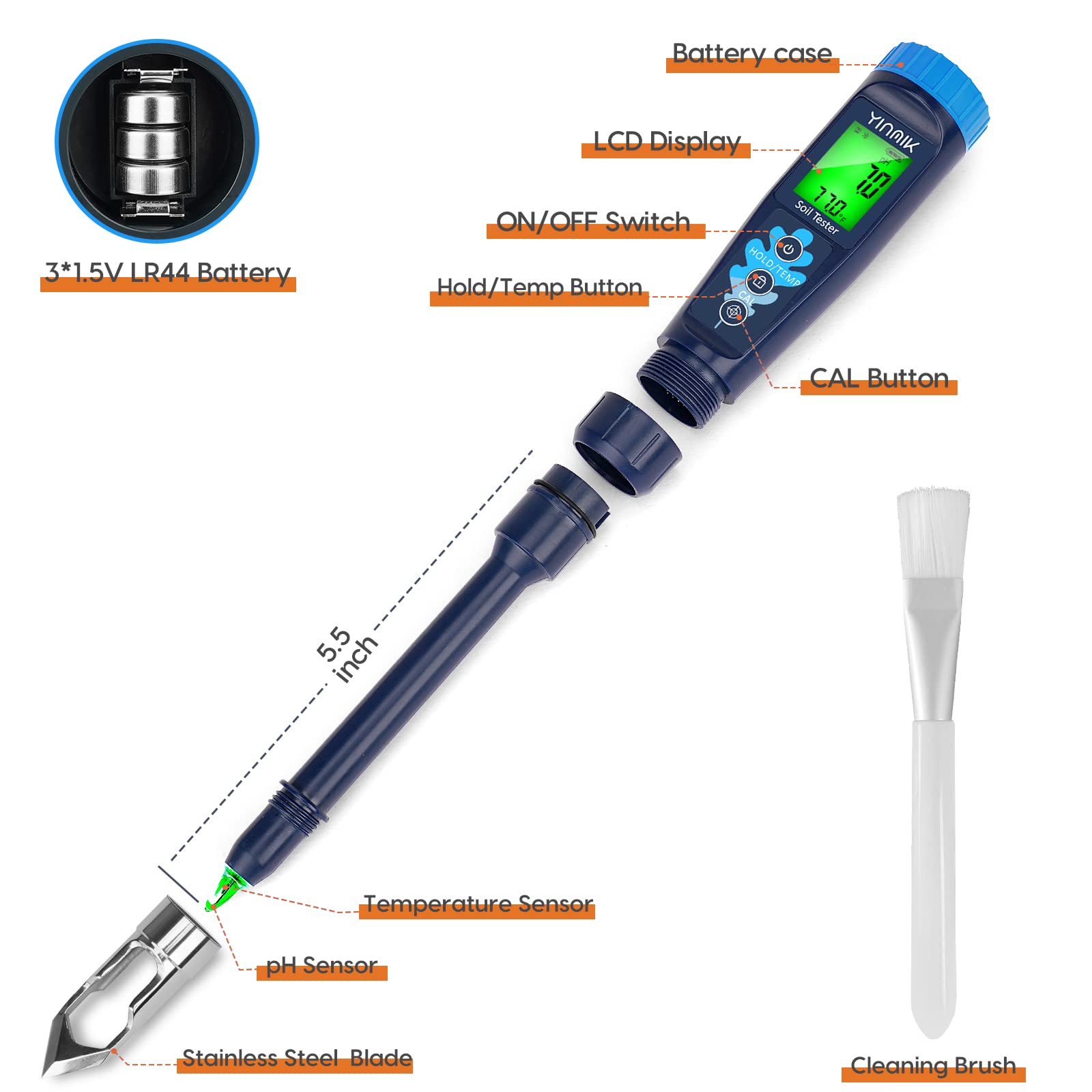 YINMIK tapered dibber close-up protecting electrode for accurate ground contact