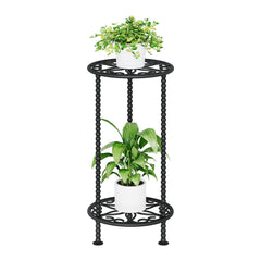 YINMIT front view of two-tier plant stand showing compact footprint and elegant style