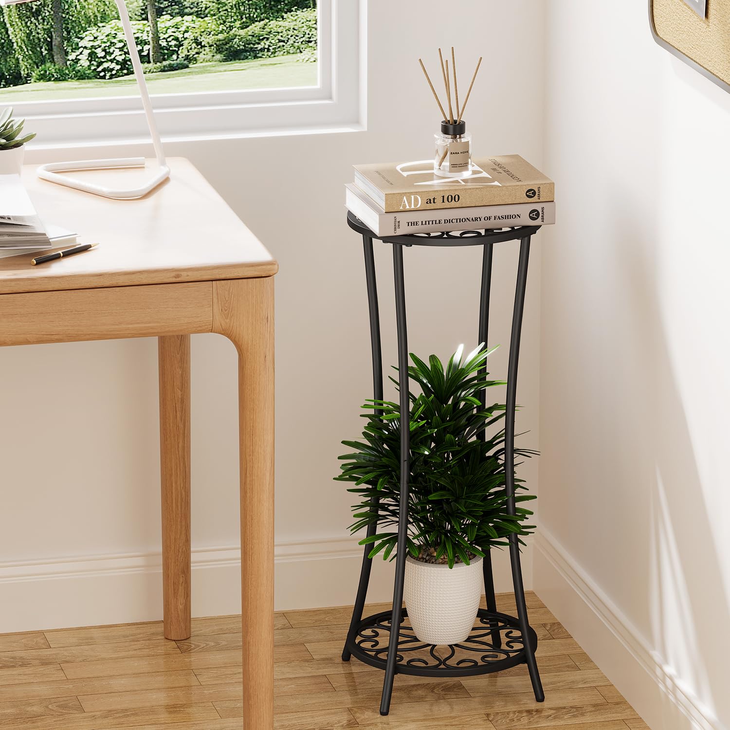 YINMIT in living room styled display enhancing decor and plant visibility