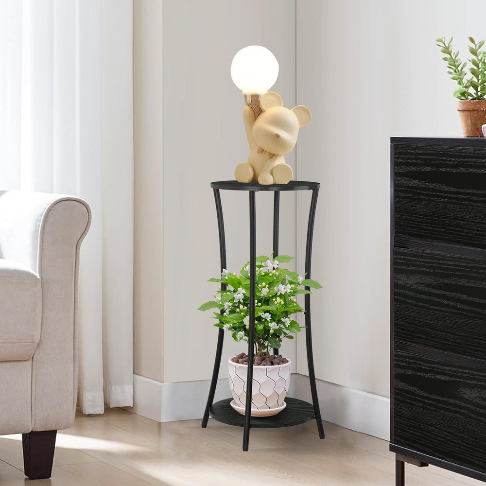 YINMIT stand on balcony illustrating compact outdoor-capable display for limited space