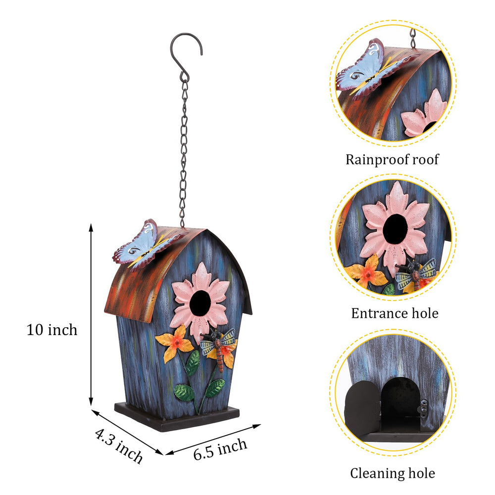 Yinns birdhouse hanging in garden creating attractive outdoor habitat