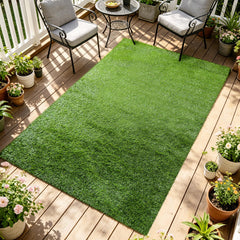 Yinoos front view of 3x5 ft turf mat shows lush appearance and curb appeal