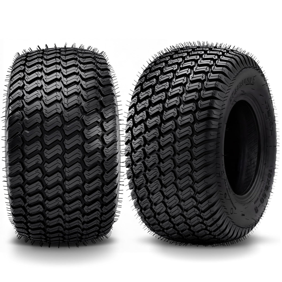YINTATECH front profile of 18x8.5-8 tire showing stable stance and improved traction