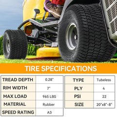 YINTATECH tire mounted on 8-inch rim illustrating easy tubeless installation benefit