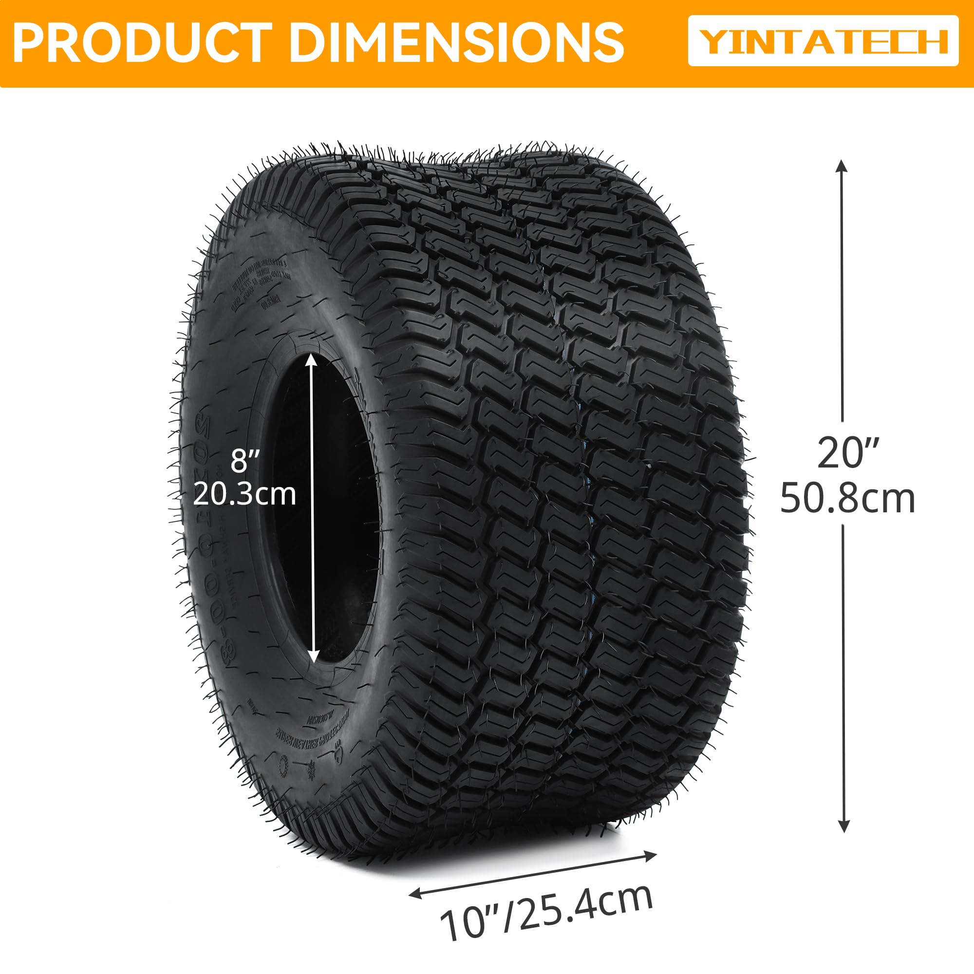 YINTATECH graphic showing reduced vibration for quieter mower operation