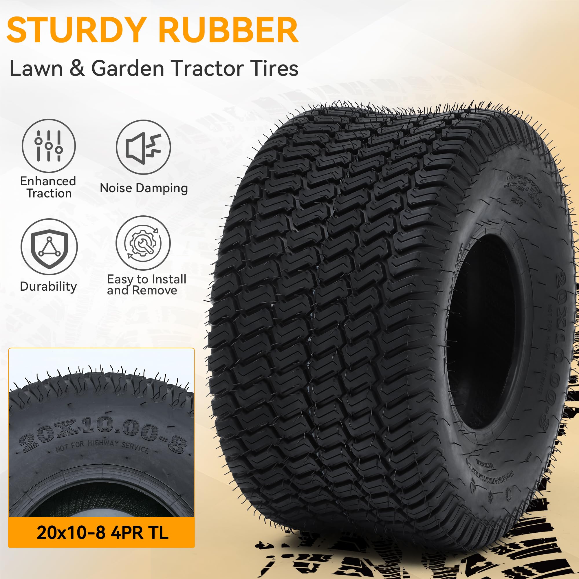 YINTATECH close-up of diamond-cut tread edges for debris shedding