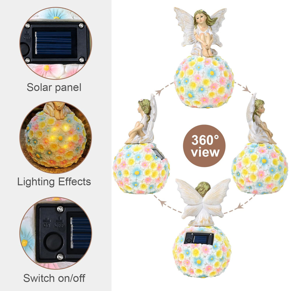 Yiosax fairy beside ruler for scale, clarifies compact 7.8-inch size