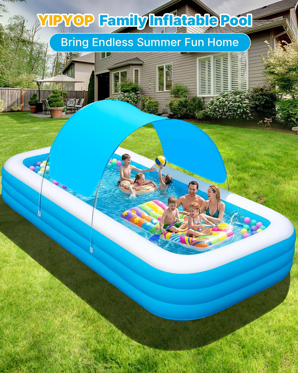 YIPYOP folded pool packed showing compact storage benefit