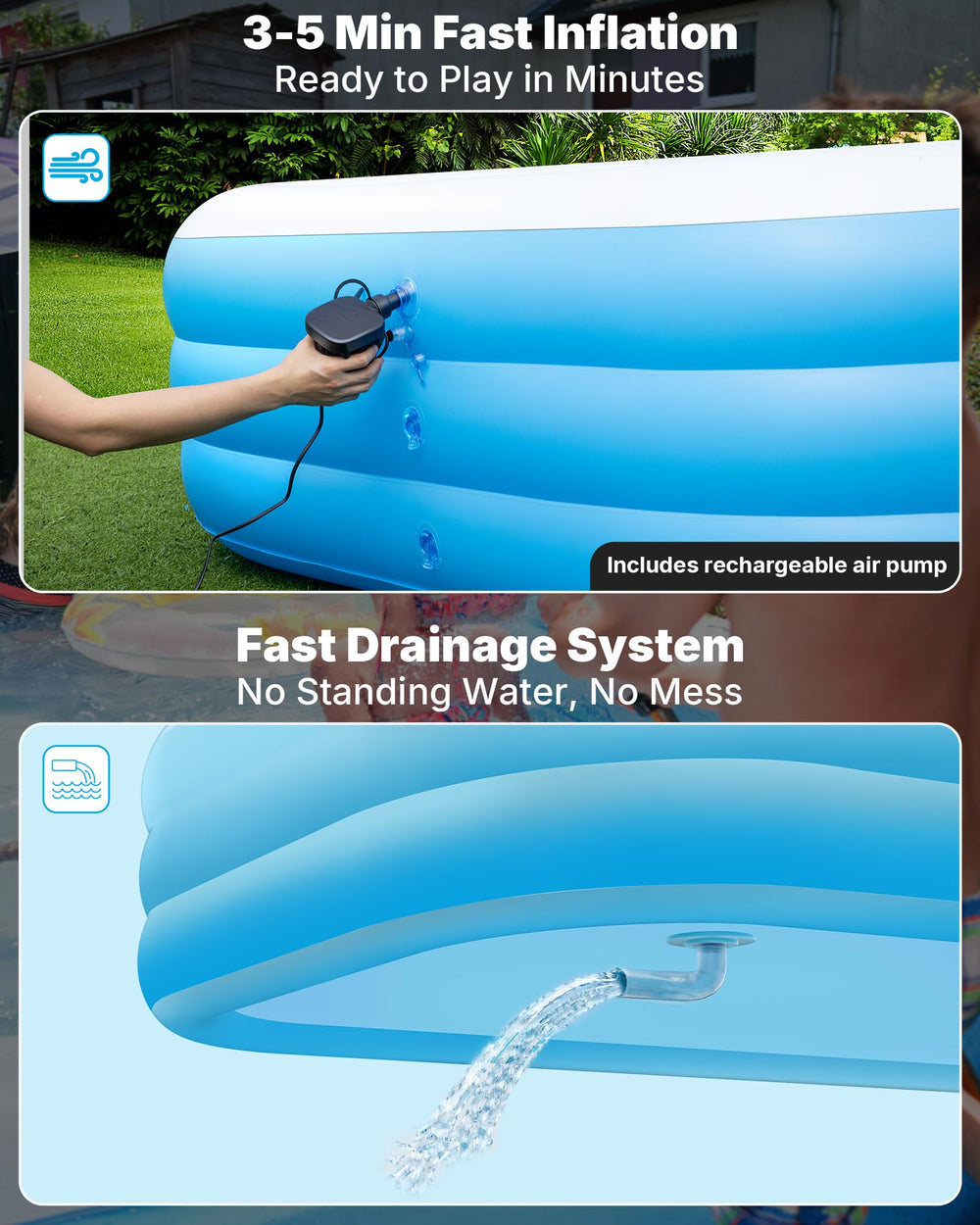 YIPYOP PVC material close-up showing durable puncture-resistant benefit