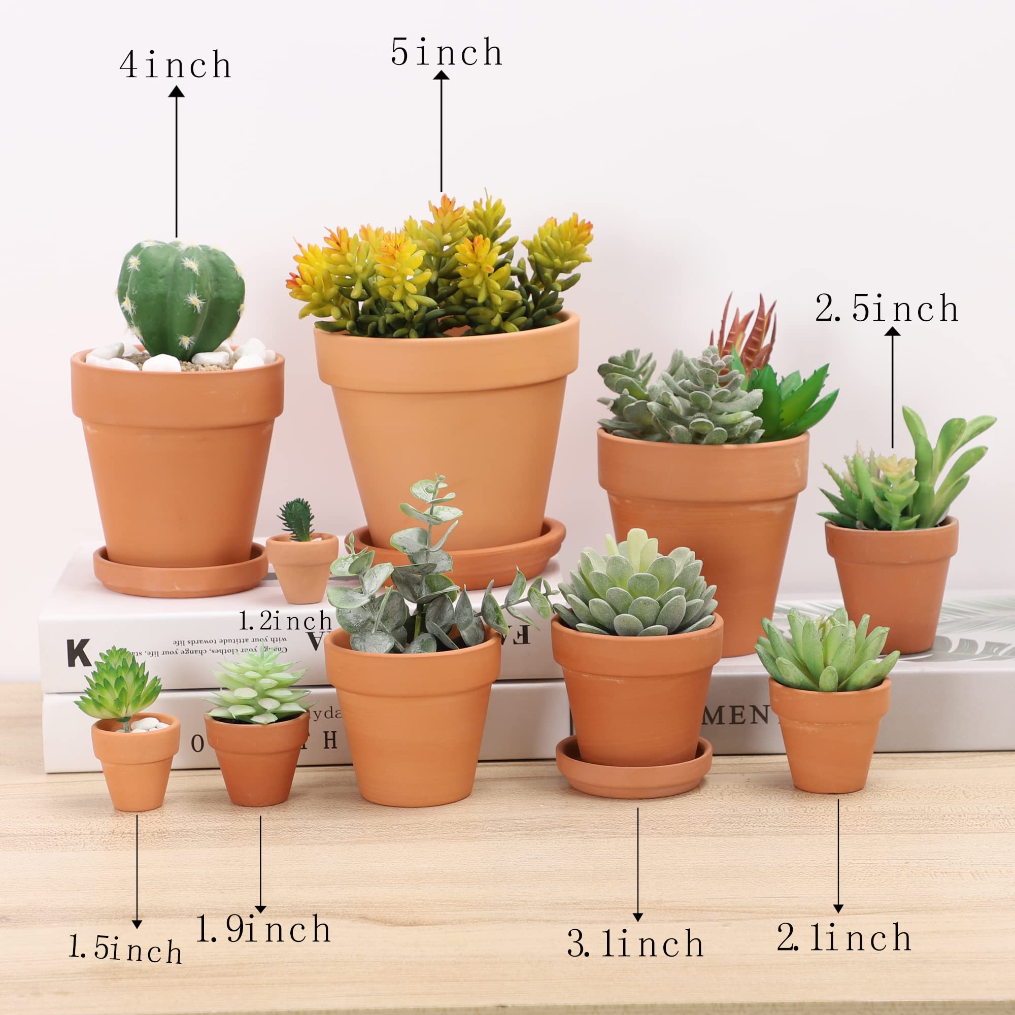 Yishang painted terracotta pots arranged as wedding favors showing customization potential