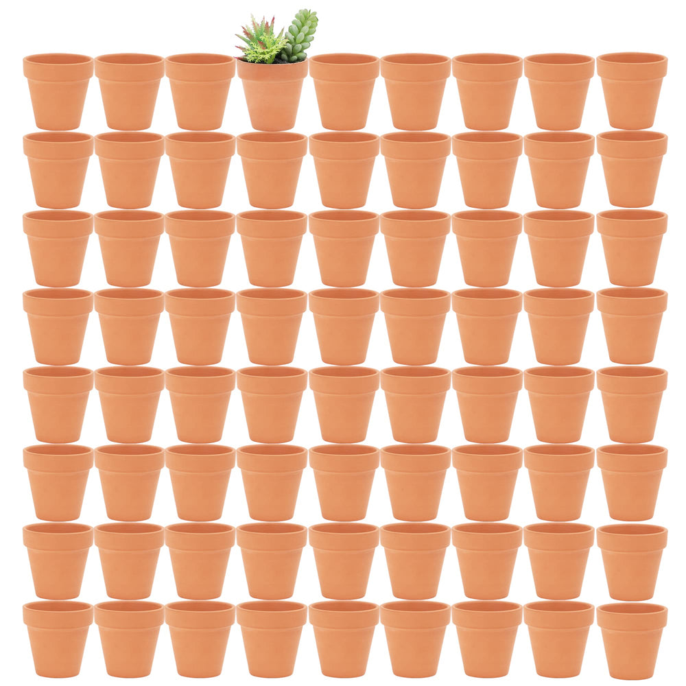 Yishang front view of 72-pack terracotta pots showing quantity and warm tone, ideal for bulk projects