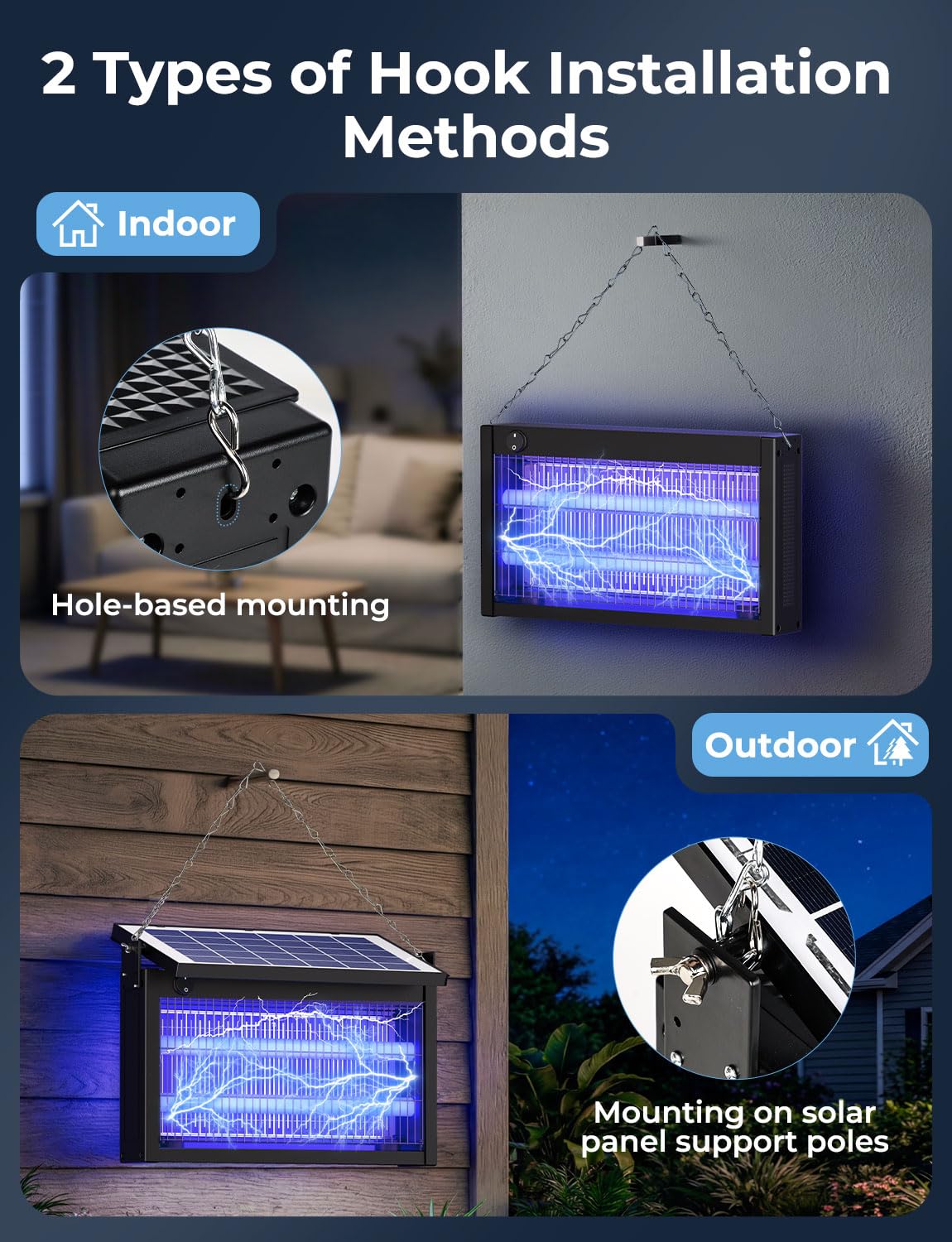 YISSVIC hanging on porch illustrating night mode convenience and coverage