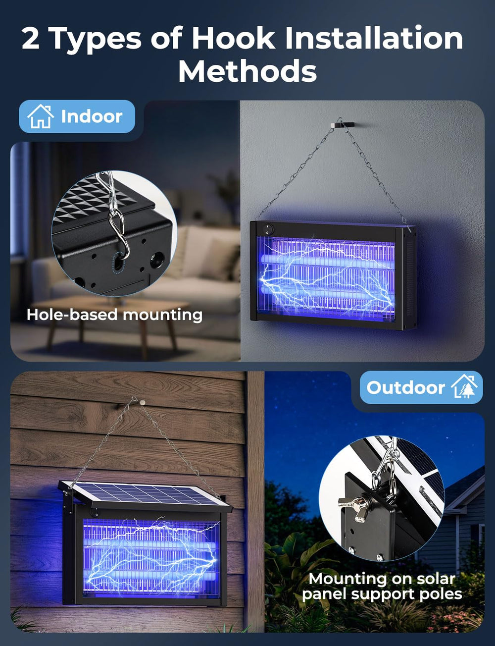 YISSVIC hanging on porch illustrating night mode convenience and coverage