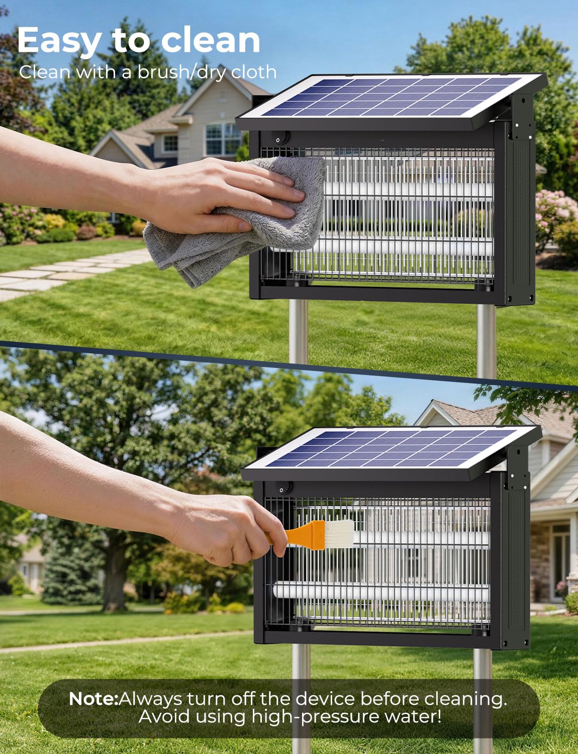 YISSVIC packaging contents laid out showing included solar panel and chain