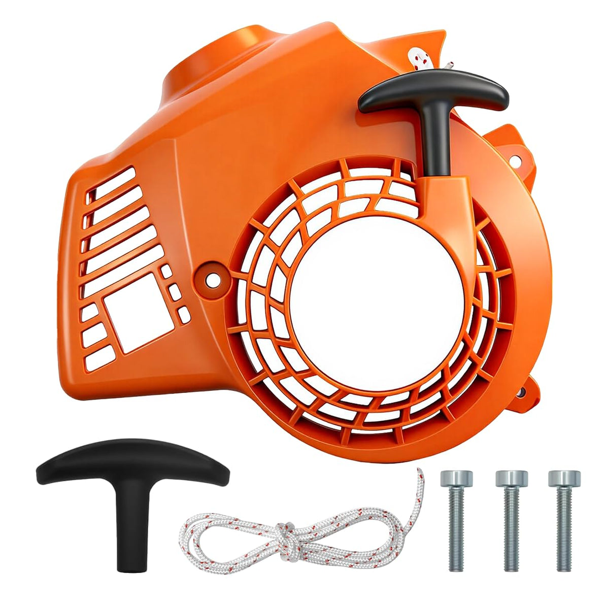Yistiun front view of recoil starter assembly showing fit and color benefit quick replacement