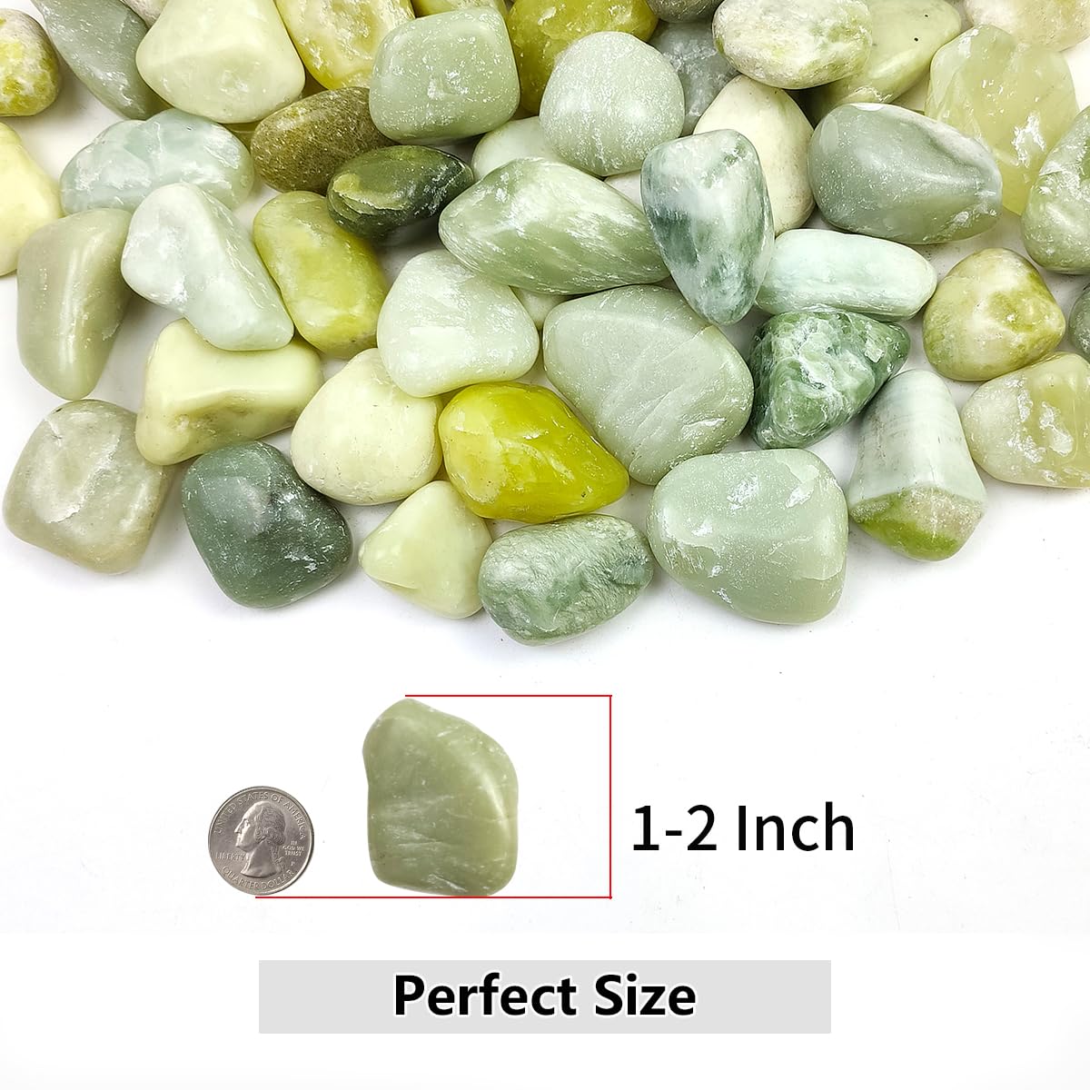 YISZM close-up of polished pebble surface, highlights smooth durable finish