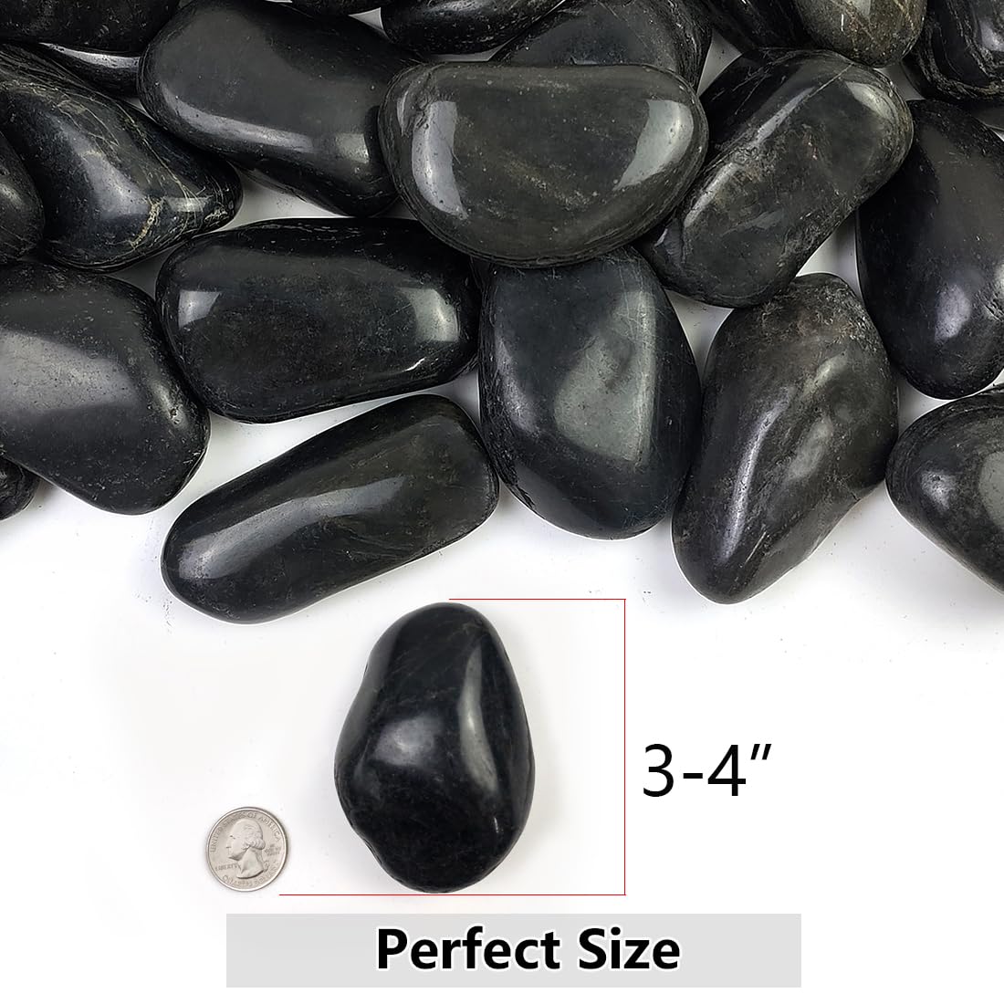 YISZM close-up of polished river rock surface highlighting smooth texture and natural elegance