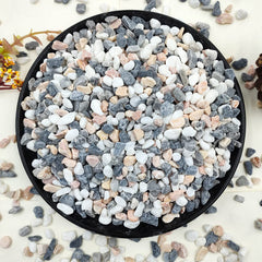 YISZM front of bag showing 10lb mixed-color pebbles and clear product view for easy selection