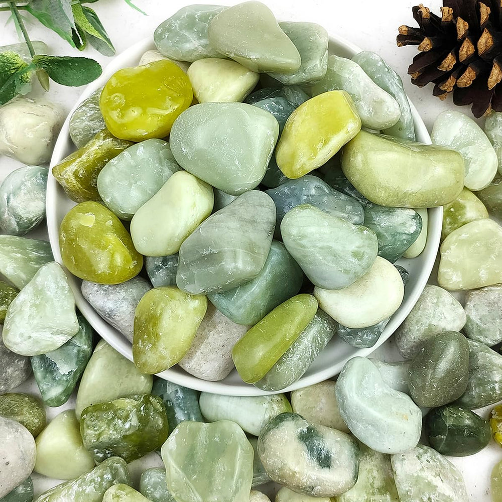 YISZM front packaging showing 10lbs of jade pebbles, clear benefit of quantity
