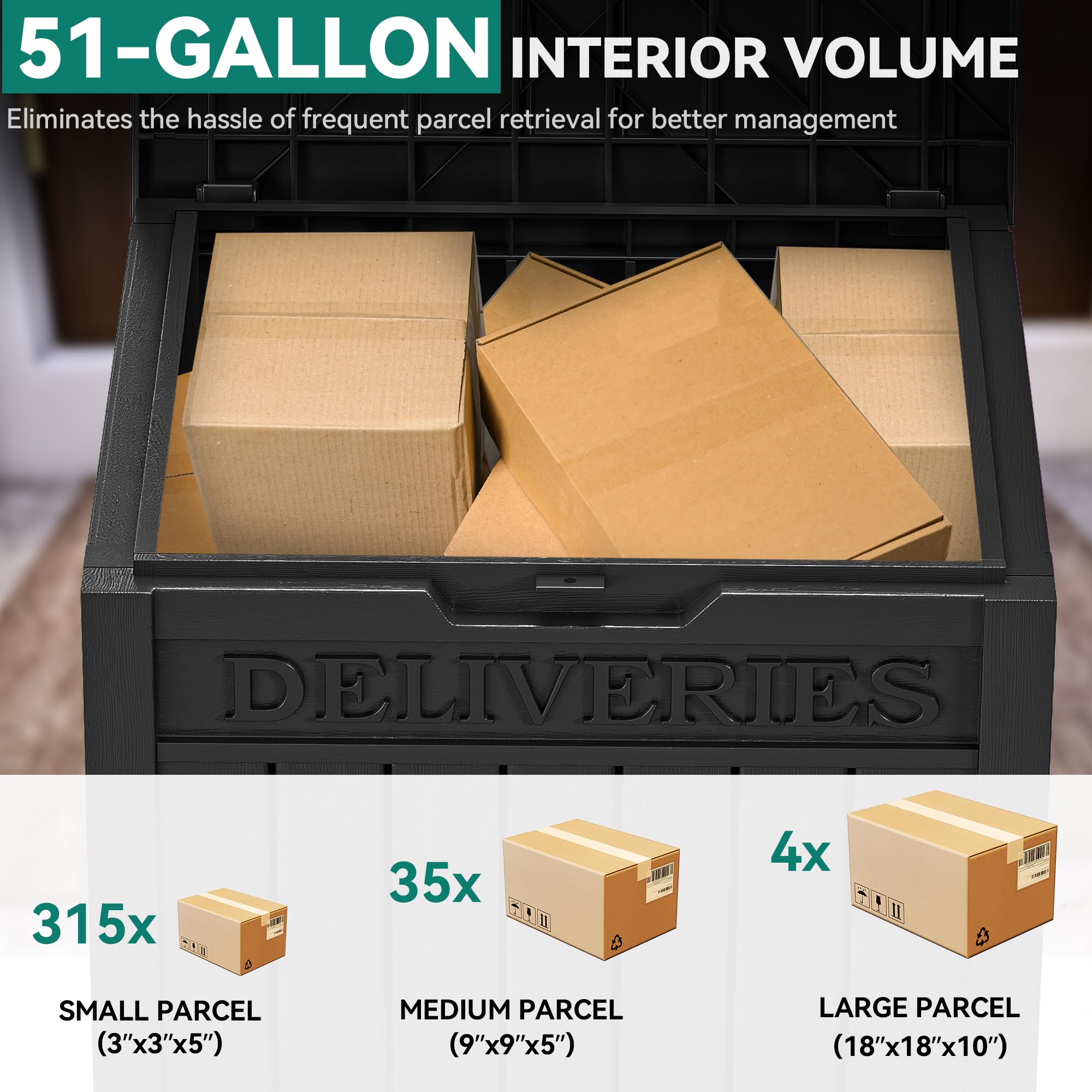 YITAHOME assembled on porch illustrating neat delivery storage