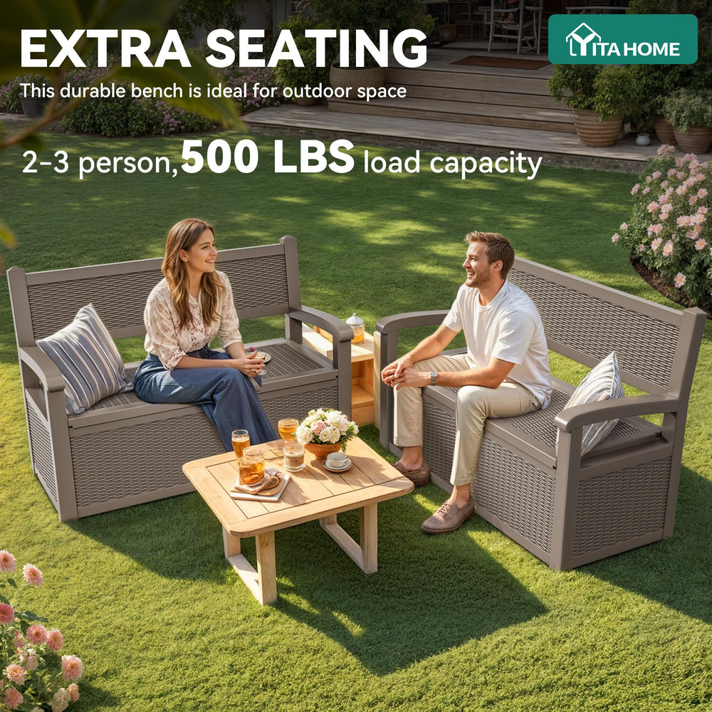 YITAHOME bench with cushions showing seating capacity and comfort