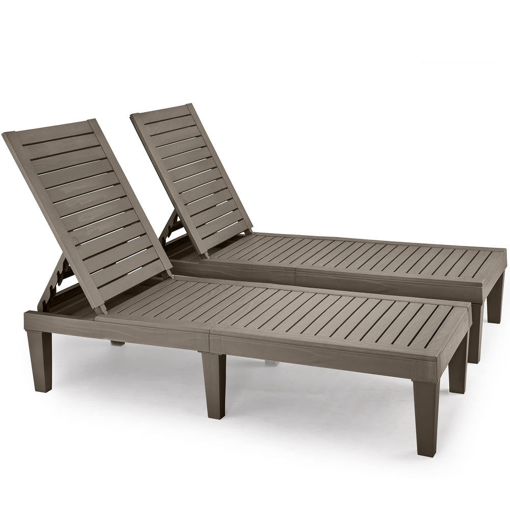 YITAHOME front view of taupe chaise showing streamlined outdoor design and comfort