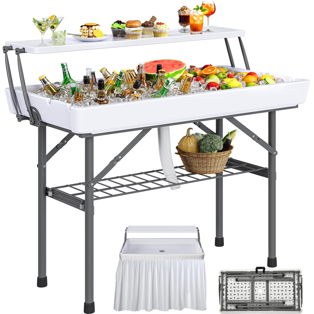 YITAHOME table folded flat for compact storage and easy transport benefit