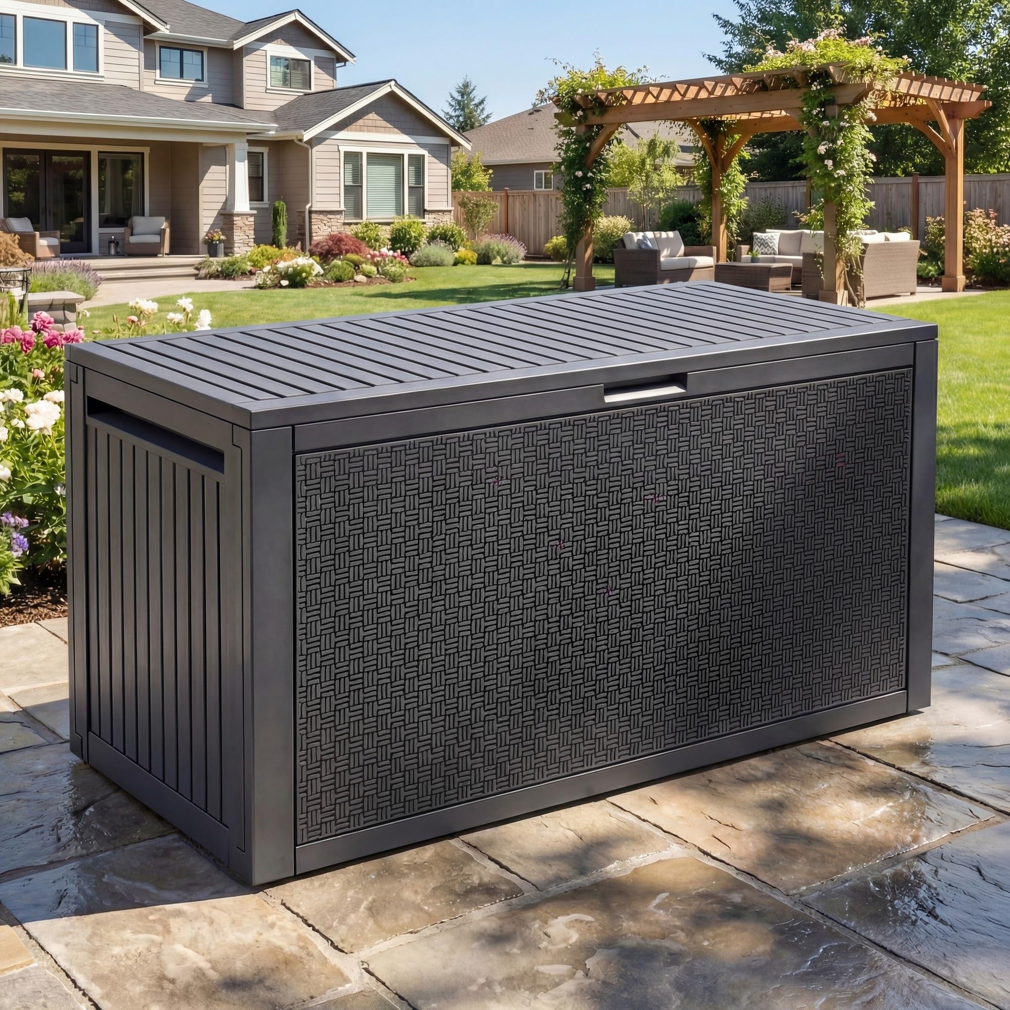 YITAHOME front view showing secure storage and neat patio benefit