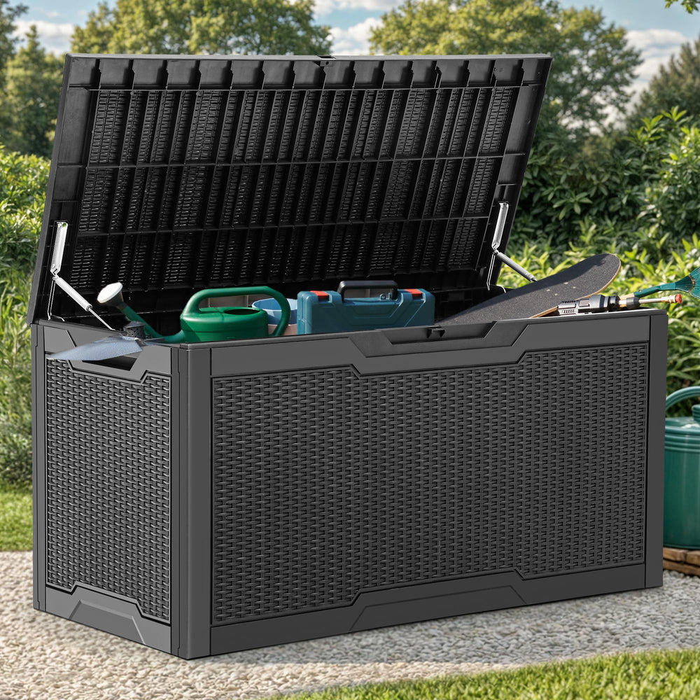 YITAHOME deck box front view showing storage and neat appearance