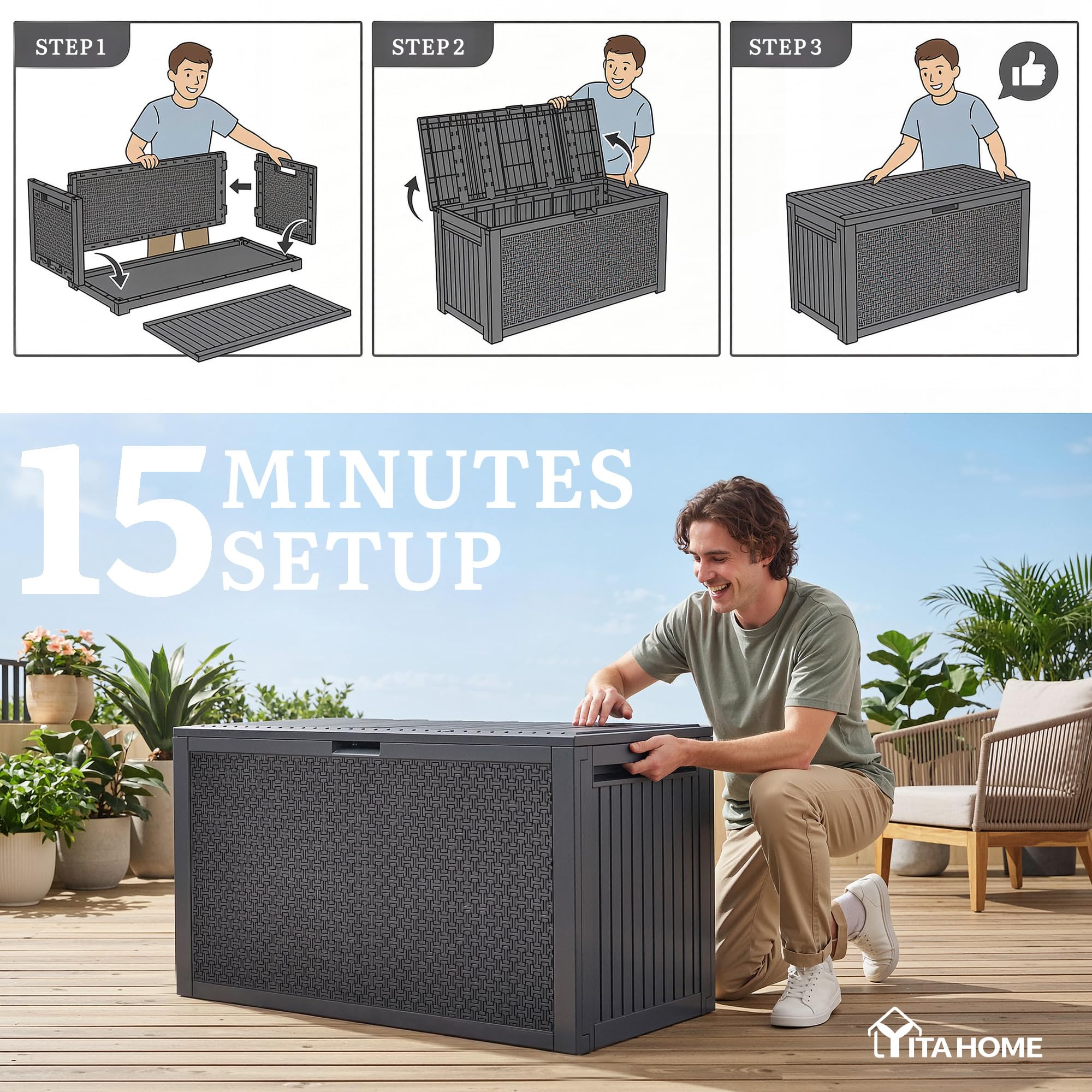 YITAHOME lockable lid demonstration showing enhanced security benefit