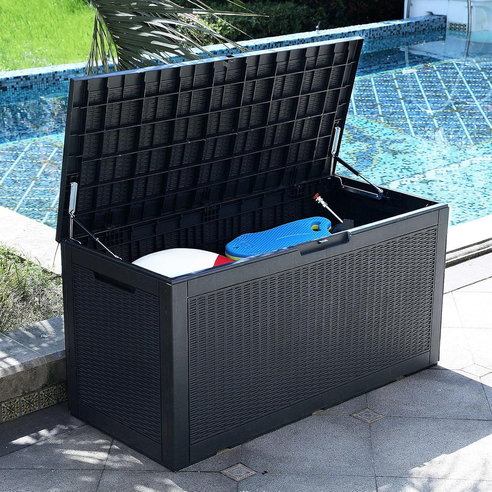 YITAHOME deck box next to person showing true size and scale