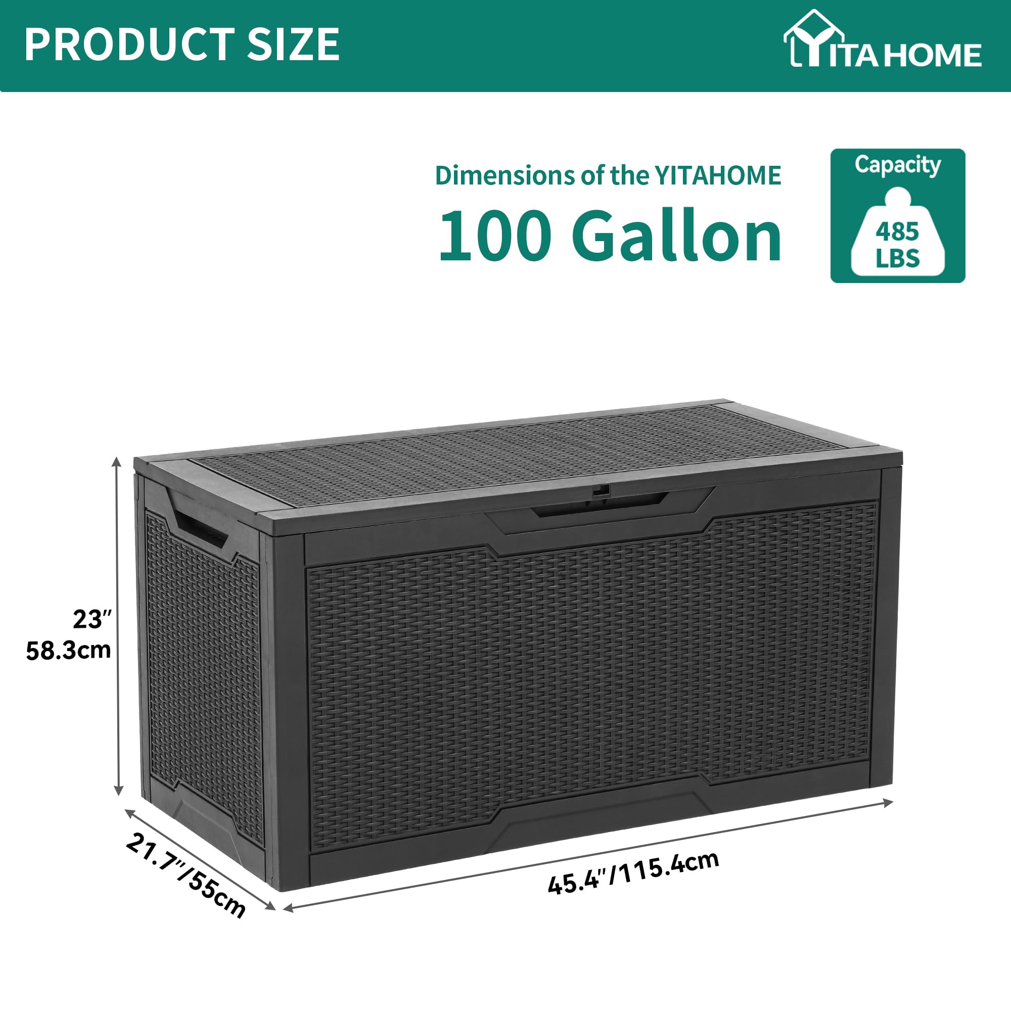 YITAHOME deck box lid open showing easy access benefit