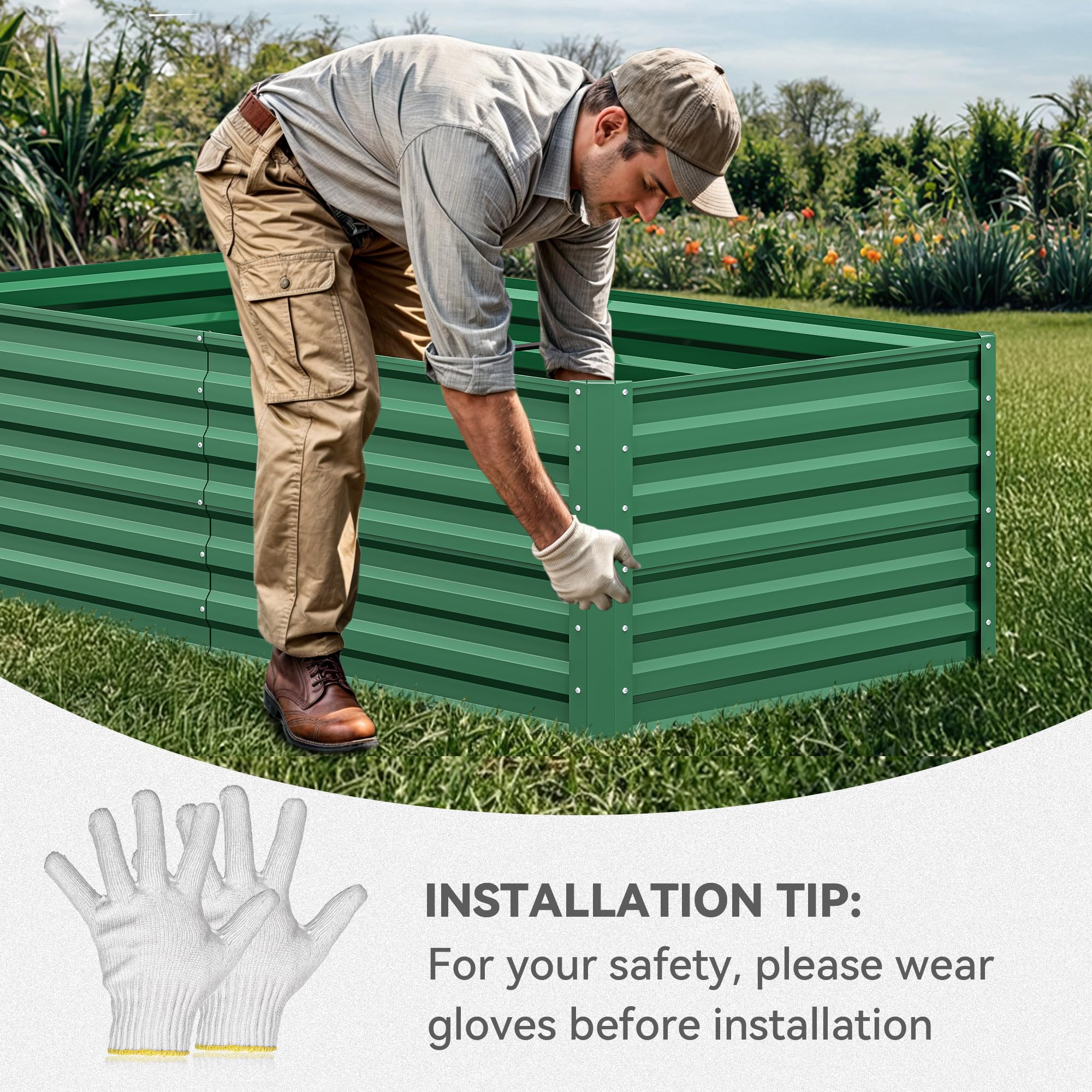 YITAHOME raised bed next to ruler demonstrating 72x36x24 inch scale