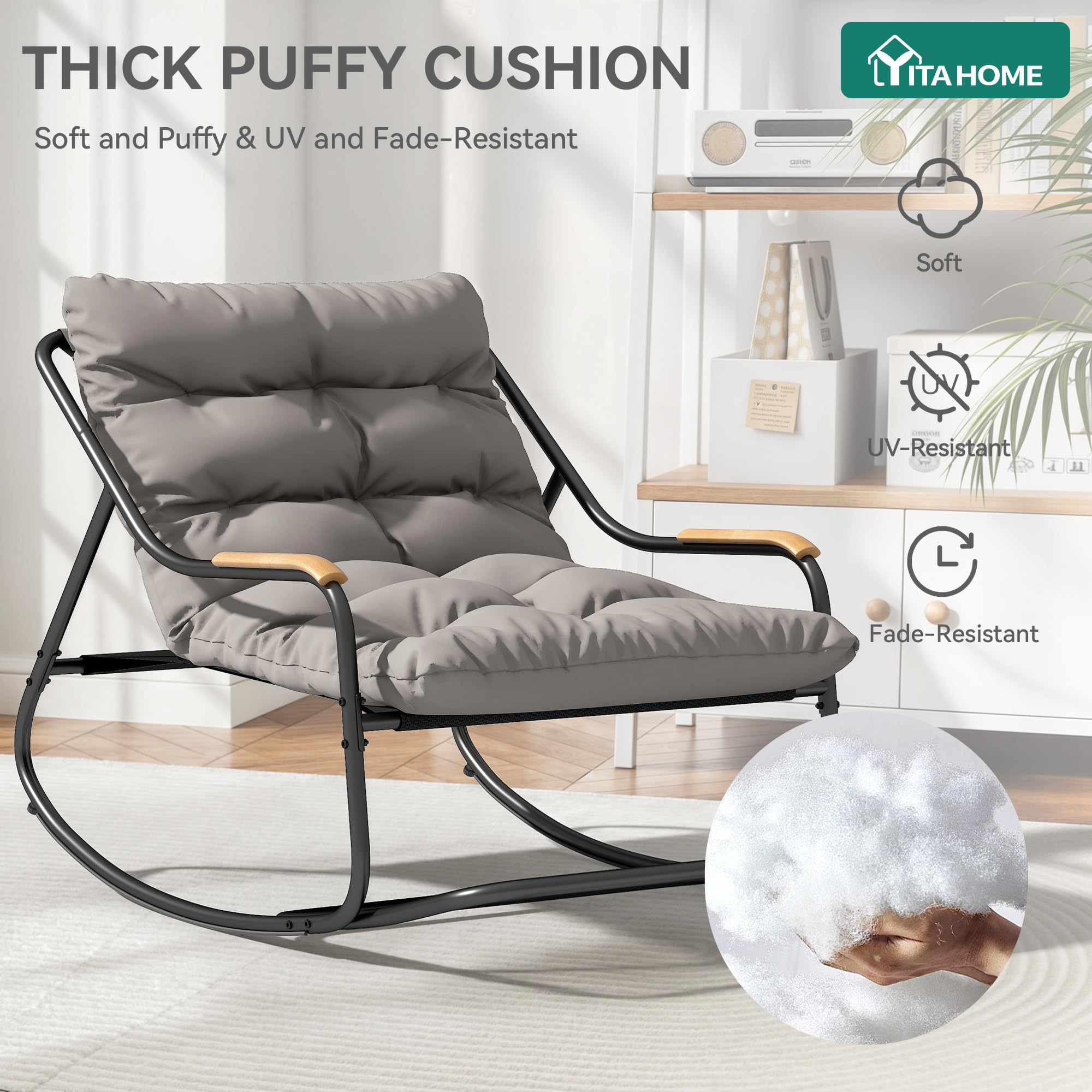 YITAHOME steel frame and base focusing on sturdy powder-coated construction for durability