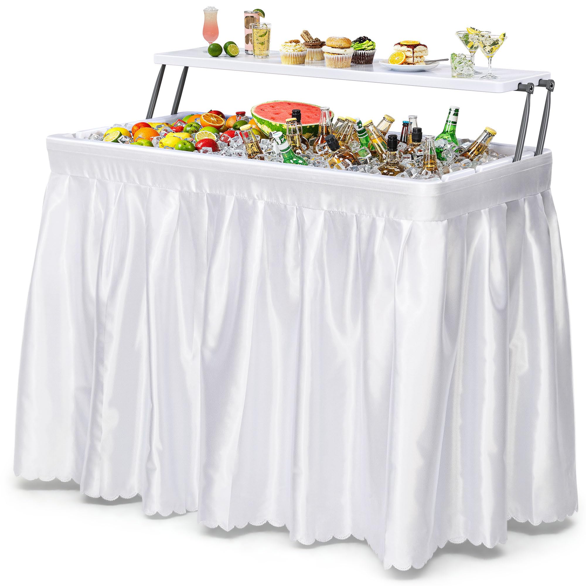 YITAHOME front view of cooler table showing sturdy tabletop and ready-to-use benefit
