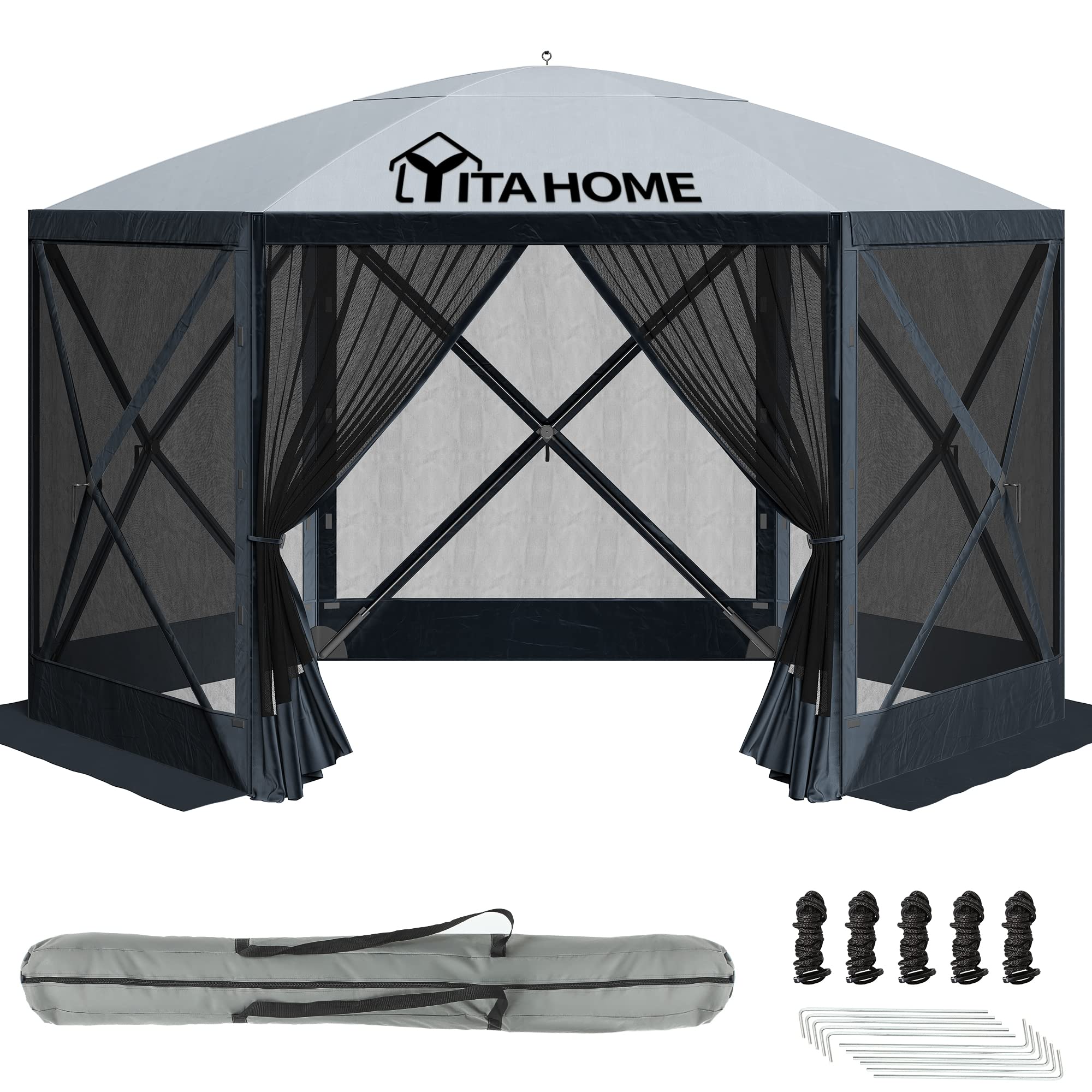 YITAHOME front view of canopy showing shelter and quick setup benefit