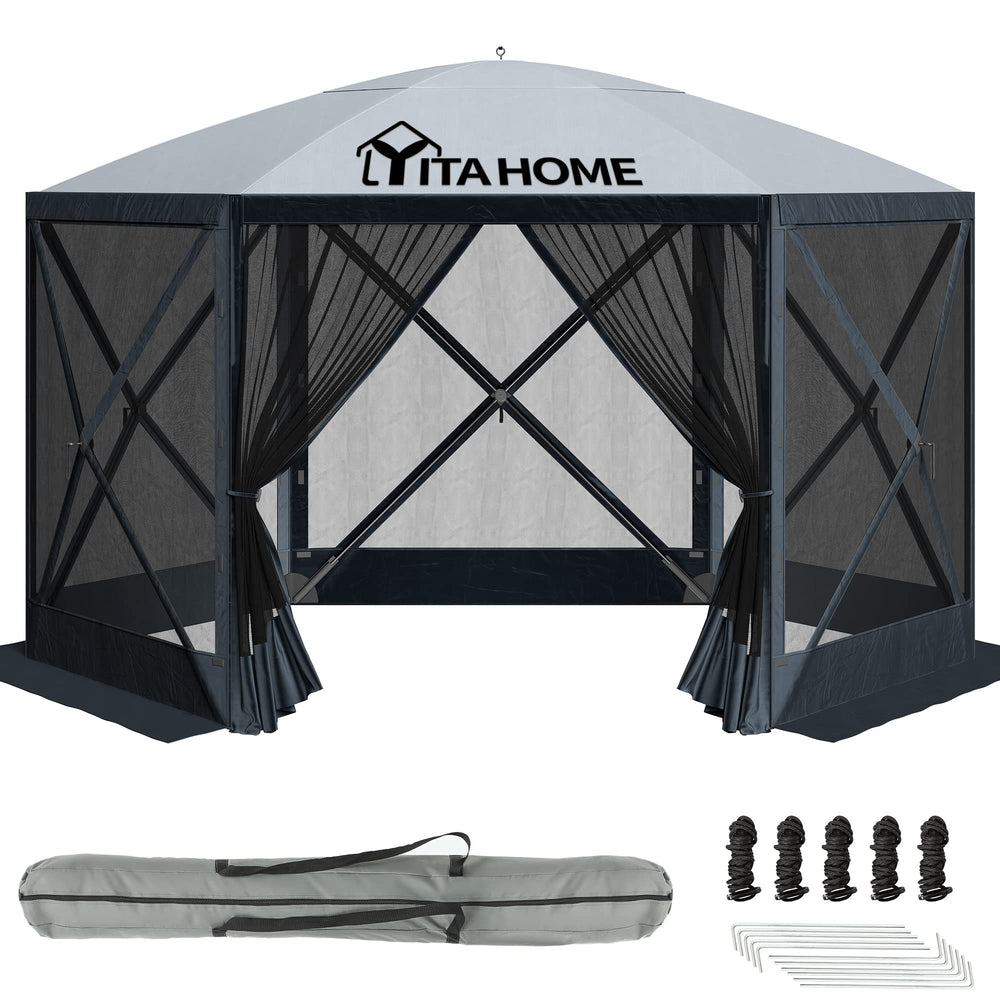 YITAHOME front view of canopy showing shelter and quick setup benefit