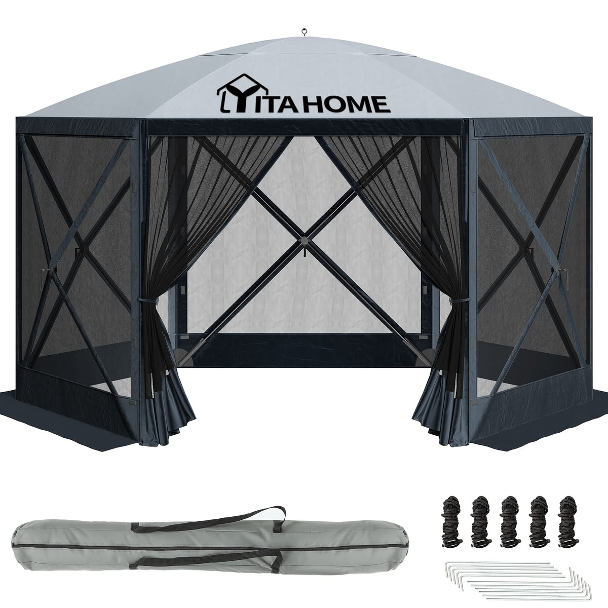 YITAHOME front view of canopy showing shelter and quick setup benefit