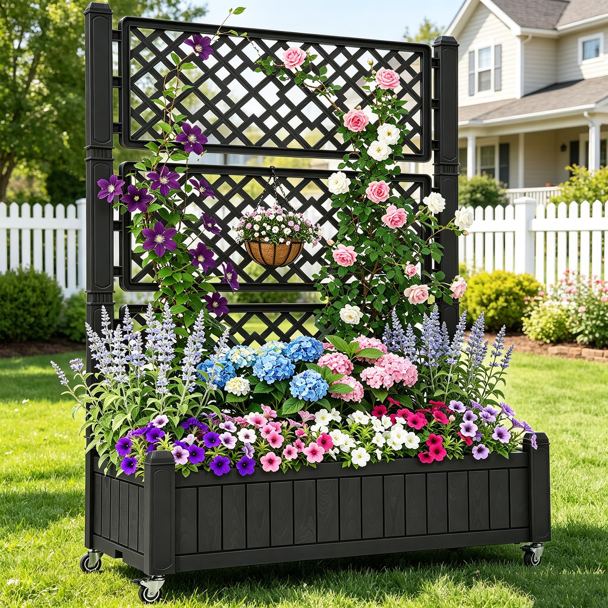 YITAHOME front view of planter trellis showing full profile and curb appeal