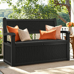 YITAHOME front view bench showing rattan finish and clean outdoor style