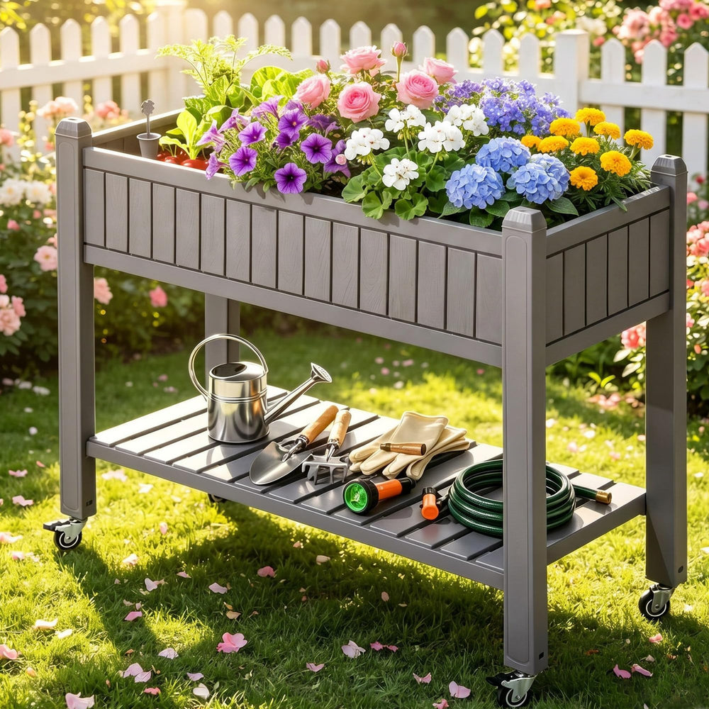 YITAHOME front view showing elevated planter and tidy planting benefit