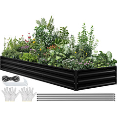 YITAHOME front view of galvanized raised garden bed, durable weather protection